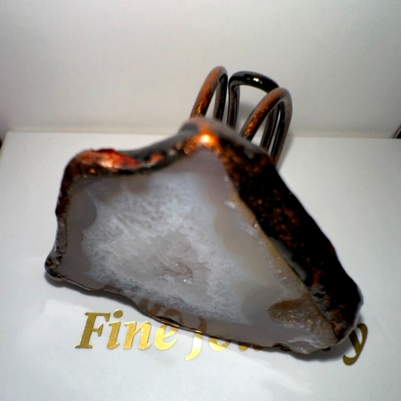 Natural Agate Stone Ring - Picture 1 of 5